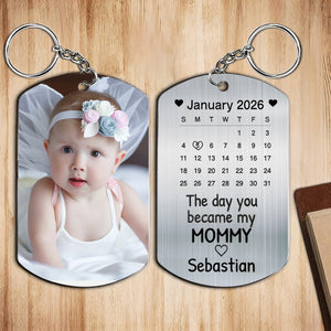 The Day You Became My Mom - Personalized Stainless Steel Keychain