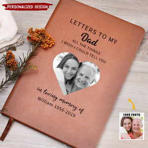 Letters to Dad in Heaven Personalized Memorial Journal Gift