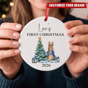 Personalized Baby's First Christmas Ornament, Rabbit Christmas Decoration