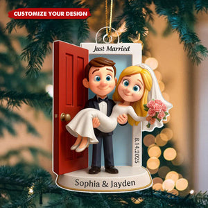 Personalized Our First Christmas Married Ornament