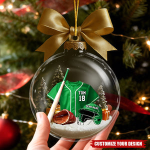 Personalized Baseball Ornament, Custom Baseball Player Ornament