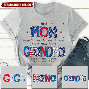 Happiness Is Being A Mom Grandma - Personalized Family T-shirt