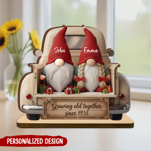 Couple Growing Old Together Wooden Plaque