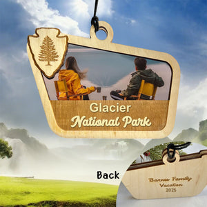 Personalized Photo & Text Ornament, Family Vacation Gift