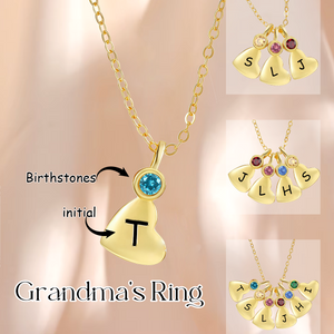 Personalized Custom Initials Birthstone Heart Necklace, Gift For Her