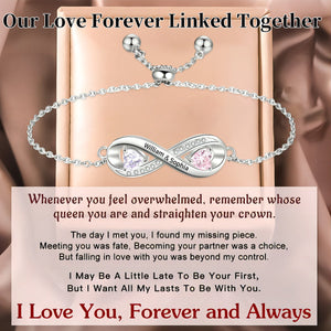 Personalized Infinity Name Birthstone Bracelet