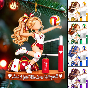 Personalized Volleyball Girl Ornament, Custom Name Ornament, Gift For Volleyball Player
