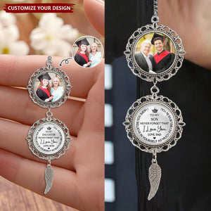 To My Son Never Forget That I Love You - Personalized Photo Pendant Charm