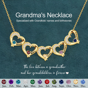 Personalized Custom Name Birthstone Heart Necklace