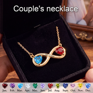 Together Forever - Personalized Couple Birthstone Infinity Necklace