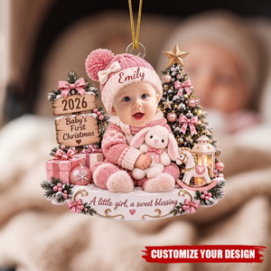 Personalized Baby’s First Christmas Custom Baby Name Acrylic Ornament