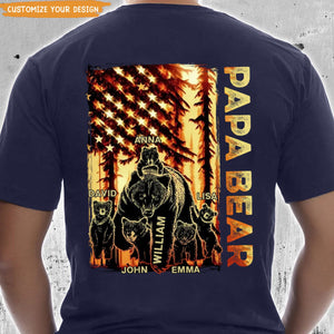 Father's Day Gift For Dad-Grandpa - Papa Bear Forest Us Personalized Tshirt
