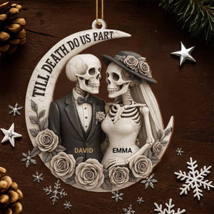 Till Death Do Us Part, Skeletons And Roses, Custom Wood Ornament