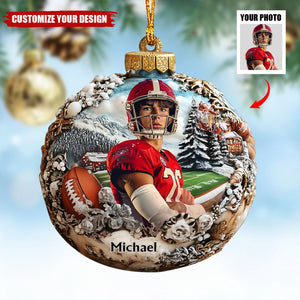 Upload Photos - Personalized Football Ornament