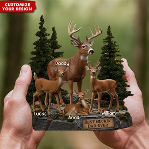 Best Buckin' Dad Ever - Personalized Hunting Custom Shaped Acrylic Plaque