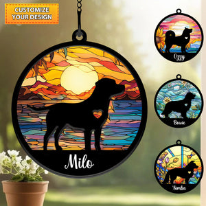 Personalized Dog Memorial Suncatcher, Dog Memorial Ornament, Custom Dog Loss Gift