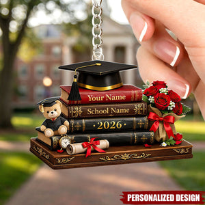 Personalized Graduation Gift 2026, Custom Name School Keychain