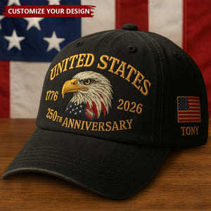 Patriotic Eagle United States 250th Anniversary 1776–2026 Personalized Cap