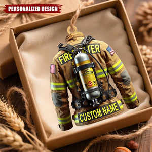 Personalized Firefighter Uniform Christmas Ornament