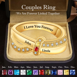 Personalized Birthstone Promise Ring - Gift For Couples