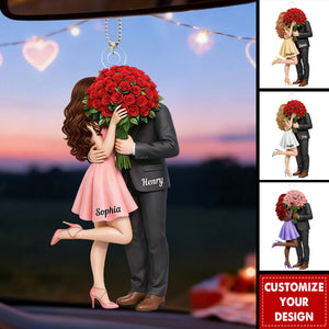 Forever Without Saying a Word Elegant Couple - Personalized Car Hanger