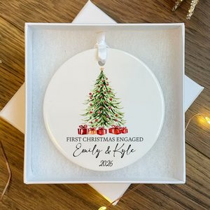 First Christmas Engaged Married Ornament, Christmas Gifts for Couple