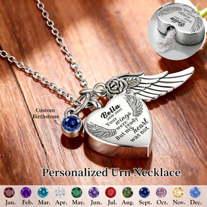 Personalized Urn Necklace for Ashes with Birthstone
