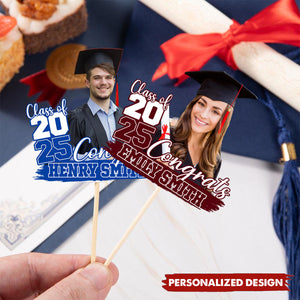 Custom Photo From Cap To Capital - Family Personalized Cake Toppers - Graduation Gifts