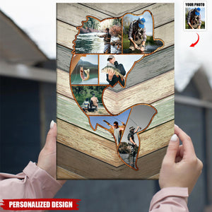 Personalized Fishing Memories, Custom Fishing Collage Canvas, Gift For Fishing Men