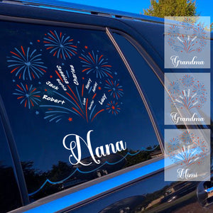 Personalized 4th Of July Patriotic Sticker With Kids Names, Gift for American