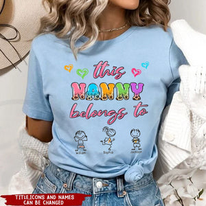 This Grandma Mom Colorful Half Leopard Drawing Personalized T-Shirt