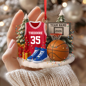 Personalized Custom Jersey Keepsake Basketball Ornament