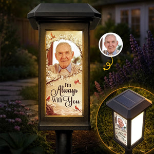 Custom Photo Solar Garden Light,Personalized Gifts For Loss Of Mom, Dad
