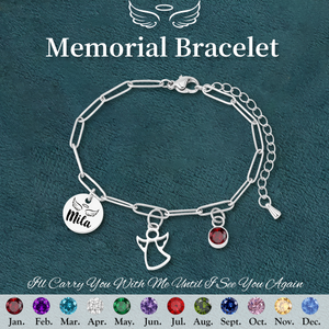 Custom Engraved Name Bar Bracelet, Stainless Steel Paperclip Chain Memorial Gift