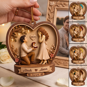 Personalized Couple Marriage Proposal Ornament First Christmas Engaged Ornament