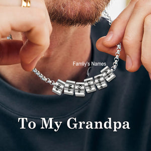 Personalized Engraved Family Name Necklace, Father's Day Gift
