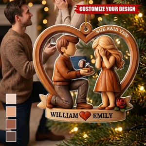 Personalized Couple Marriage Proposal Acrylic Ornament