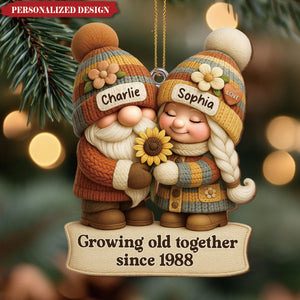 Personalized Growing Old Together Christmas Couple Ornament