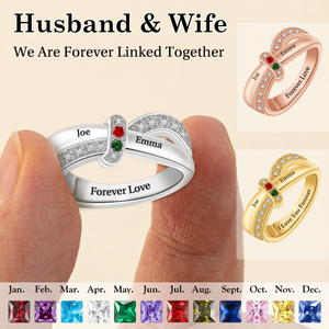 Personalized Birthstone Promise Ring - Gift For Couples