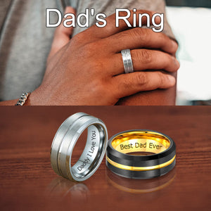 Best Dad Ever - Personalized Engraved Rings For Dad,Grandpa