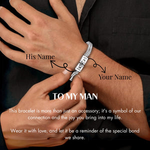 To My Man - Personalized Men's Engraved Bracelet