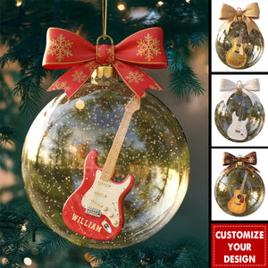 Personalized Guitar Ornament, Gift For Guitar Lovers