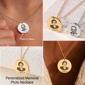 Unique Personalized Engraved Photo Memorial Necklace
