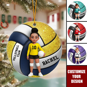 Volleyball Girl 3D Effect - Personalized Acrylic Ornament