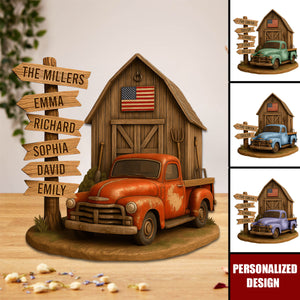 Farm Barn Family Acrylic Plaque - Personalized Gifts For Family