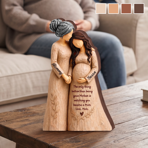 Personalized Mother Daughter Pregnancy Wooden Plaque,Pregnancy Mom Gift