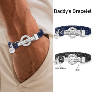 Best Dad Ever - Personalized Double Woven Leather Bracelet