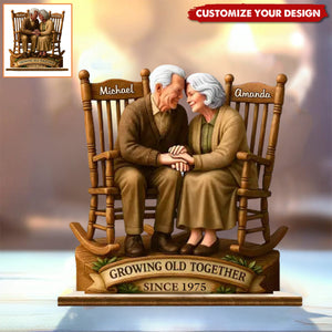 Love That Grows With Time - Couple Personalized 2-Layered Wooden Plaque