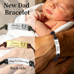 Custom Baby Footprint Bracelet, Father's Day Gift , First Time Dad Gift