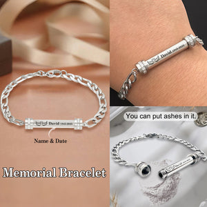 Personalized Stainless Steel Memorial Angel Wings Urn Bracelet